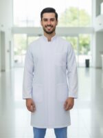 Jaleco Gabardine Gola de Padre Masculino